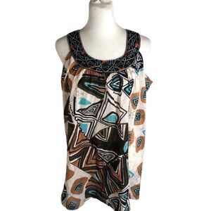 Take Two tribal print lightweight tank top Sz Large